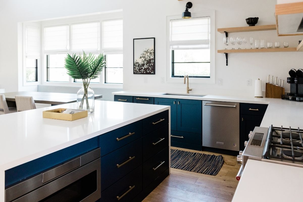 blue kitchen